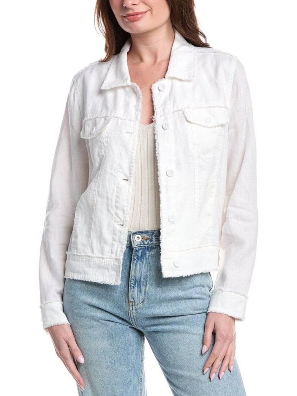 Tommy Bahama Two Palms Pineapple Paradise Linen Raw-Edge Jacket